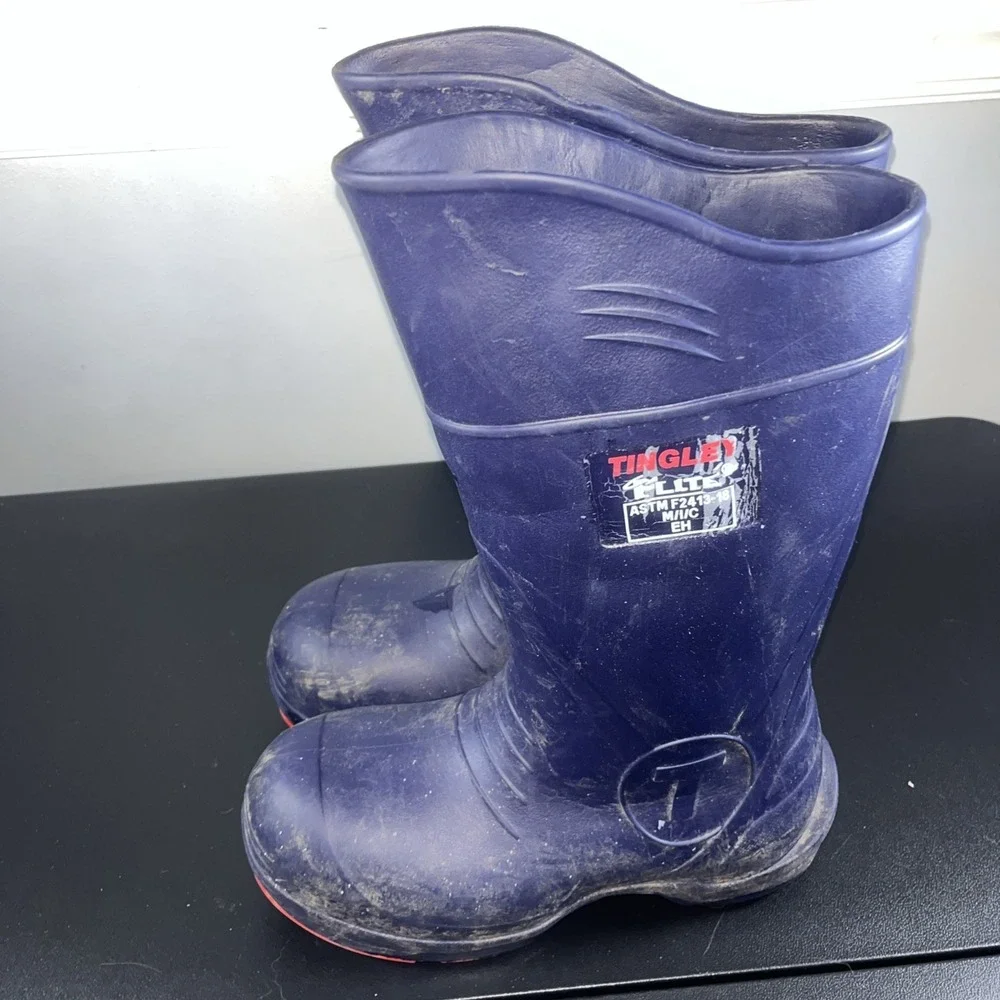 Tingley Flite Protective Work Boots Navy Red Outsole ASTM F2413-18 Size 8 Mens